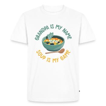 Cadeaux pour les amateurs de soupe - T-shirt Premium bio Homme - blanc - Devant - Nico (187cm)