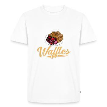Waffle Lover Gifts - Men's Premium Organic T-Shirt - white - Front - Nico (187cm)