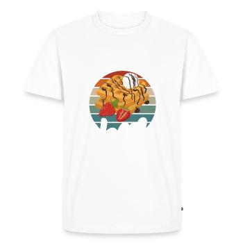 Waffle Lover Gifts - Men's Premium Organic T-Shirt - white - Front - Nico (187cm)