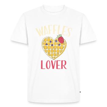 Waffle Lover Gifts - Men's Premium Organic T-Shirt - white - Front - Nico (187cm)