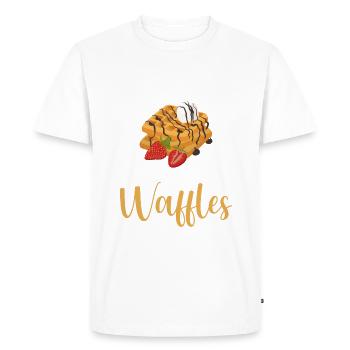 Waffle Lover Gifts - Men's Premium Organic T-Shirt - white - Front - Nico (187cm)