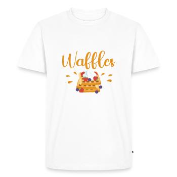 Waffle Lover Gifts - Men's Premium Organic T-Shirt - white - Front - Nico (187cm)