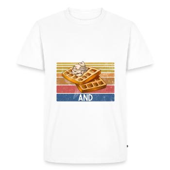 Waffle Lover Gifts - Men's Premium Organic T-Shirt - white - Front - Nico (187cm)