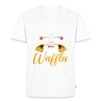 Waffle Lover Gifts - Men's Premium Organic T-Shirt - white - Front - Nico (187cm)