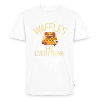 Waffle Lover Gifts - Men's Premium Organic T-Shirt - white - Front - Nico (187cm)