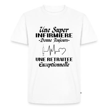 Retired Nurse Humor, Retirement Gift - Men's Premium Organic T-Shirt - white - Front - Nico (187cm)