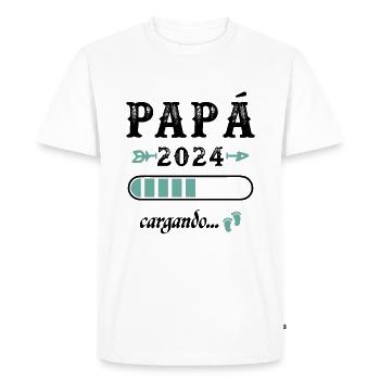 Dad 2024 Loading Gift Future Father - Men's Premium Organic T-Shirt - white - Front - Nico (187cm)