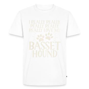 Cadeaux Basset Hound - T-shirt Premium bio Homme - blanc - Devant - Nico (187cm)