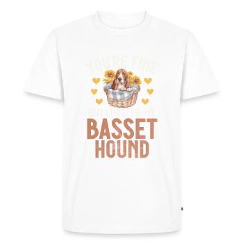 Cadeaux Basset Hound - T-shirt Premium bio Homme - blanc - Devant - Nico (187cm)