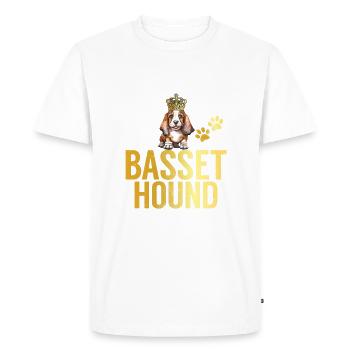 Cadeaux Basset Hound - T-shirt Premium bio Homme - blanc - Devant - Nico (187cm)