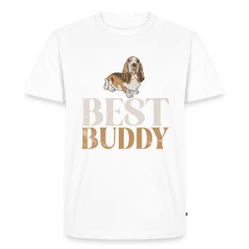 Cadeaux Basset Hound - T-shirt Premium bio Homme - blanc - Devant - Nico (187cm)