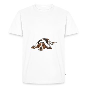 Cadeaux Basset Hound - T-shirt Premium bio Homme - blanc - Devant - Nico (187cm)