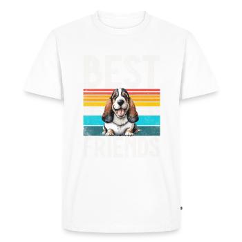 Cadeaux Basset Hound - T-shirt Premium bio Homme - blanc - Devant - Nico (187cm)