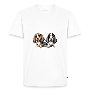 Cadeaux Basset Hound - T-shirt Premium bio Homme - blanc - Devant - Nico (187cm)