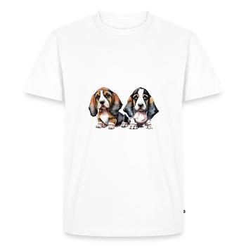 Cadeaux Basset Hound - T-shirt Premium bio Homme - blanc - Devant - Nico (187cm)