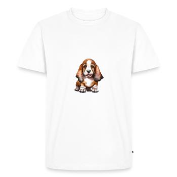 Cadeaux Basset Hound - T-shirt Premium bio Homme - blanc - Devant - Nico (187cm)