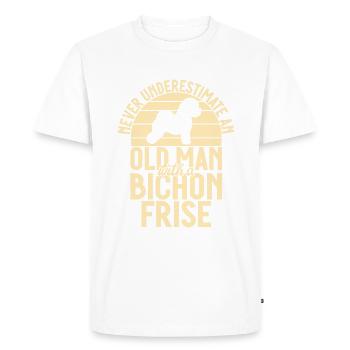 Cadeaux Bichon Frisé - T-shirt Premium bio Homme - blanc - Devant - Nico (187cm)