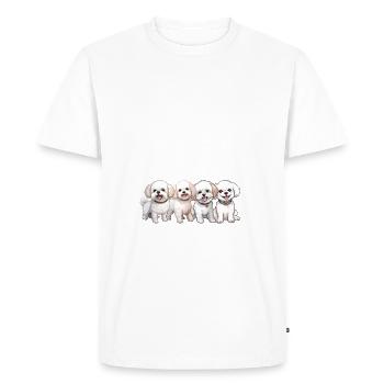 Cadeaux Bichon Frisé - T-shirt Premium bio Homme - blanc - Devant - Nico (187cm)