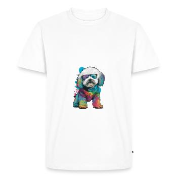 Cadeaux Bichon Frisé - T-shirt Premium bio Homme - blanc - Devant - Nico (187cm)