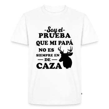 Preuve que mon père ne chasse pas toujours - T-shirt Premium bio Homme - blanc - Devant - Nico (187cm)