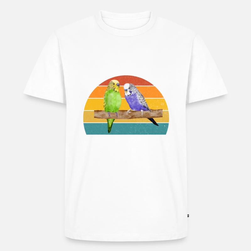 Budgie Gift - Männer Premium Bio T-Shirt - Weiß