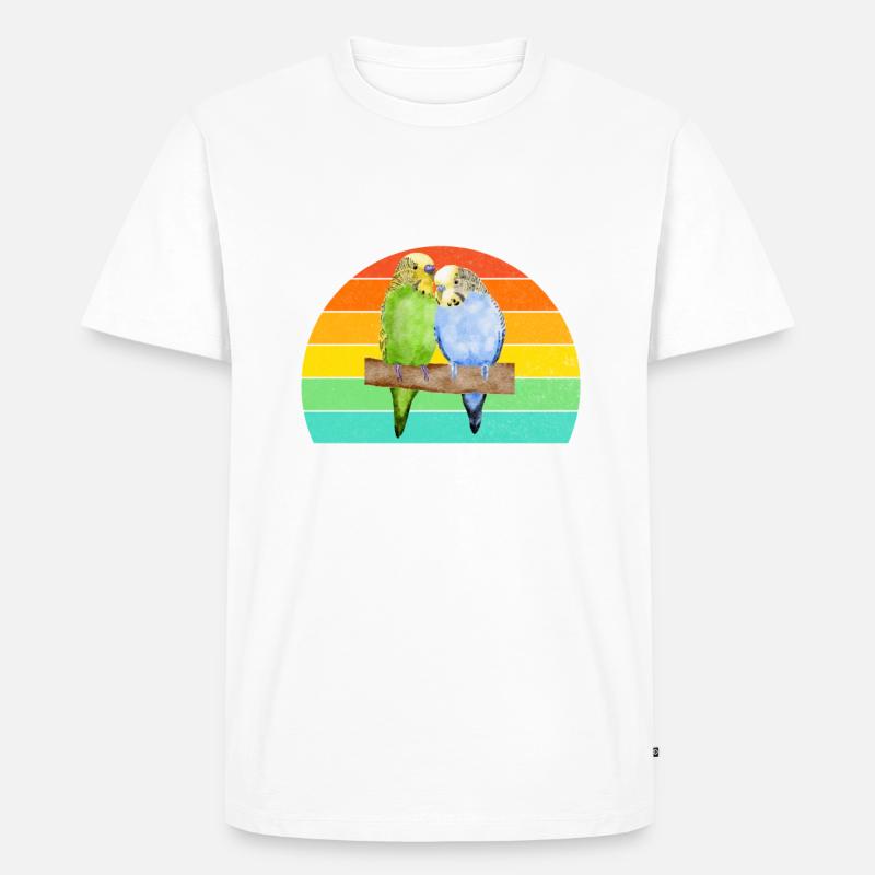 Budgie Gift - Männer Premium Bio T-Shirt - Weiß