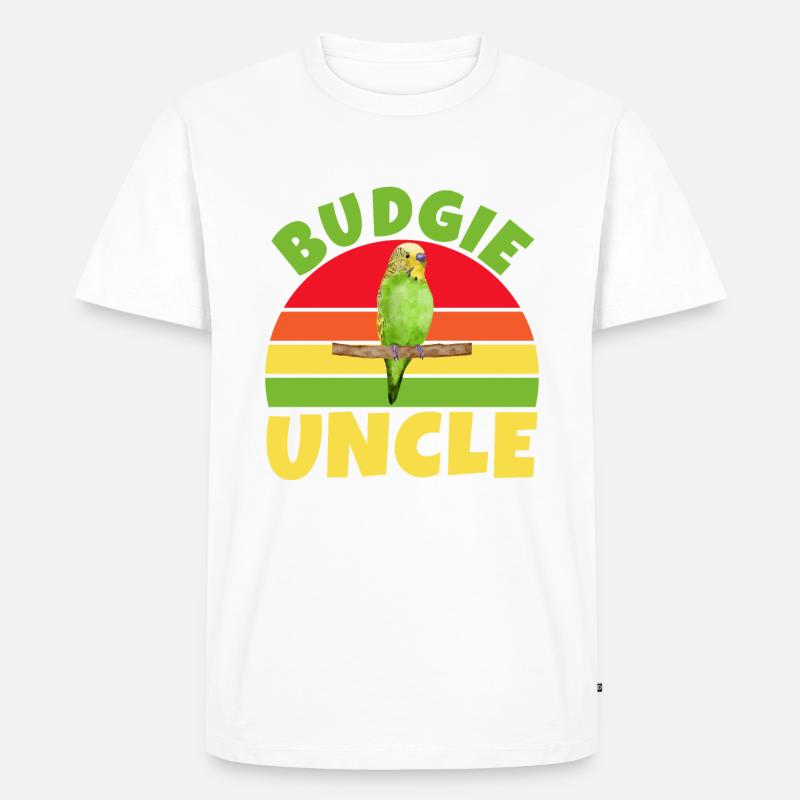 Budgie Gift - Männer Premium Bio T-Shirt - Weiß