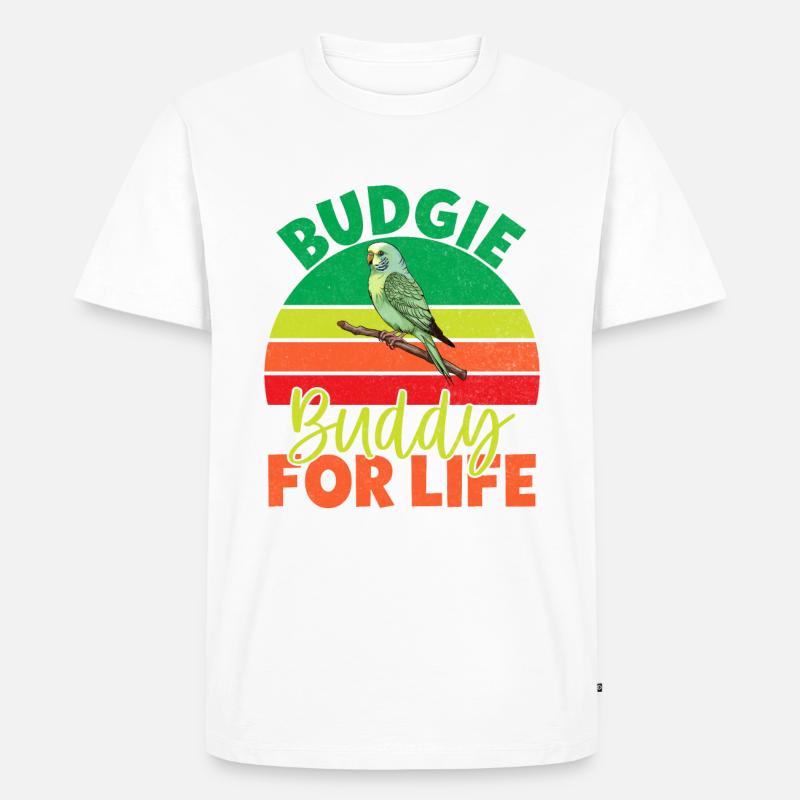 Budgie Gift - Männer Premium Bio T-Shirt - Weiß