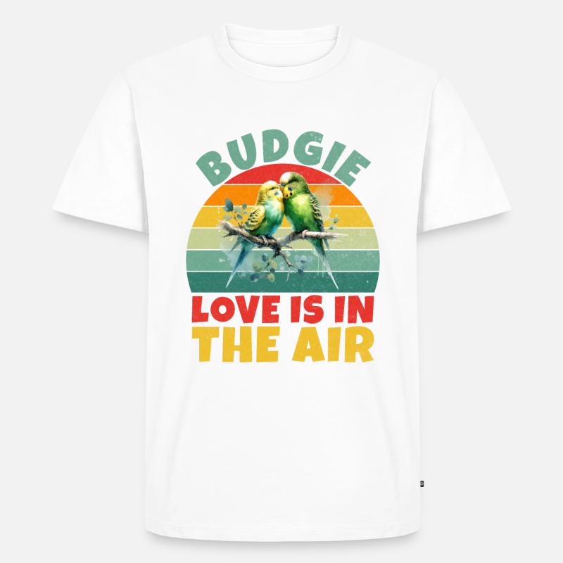 Budgie Gift - Männer Premium Bio T-Shirt - Weiß