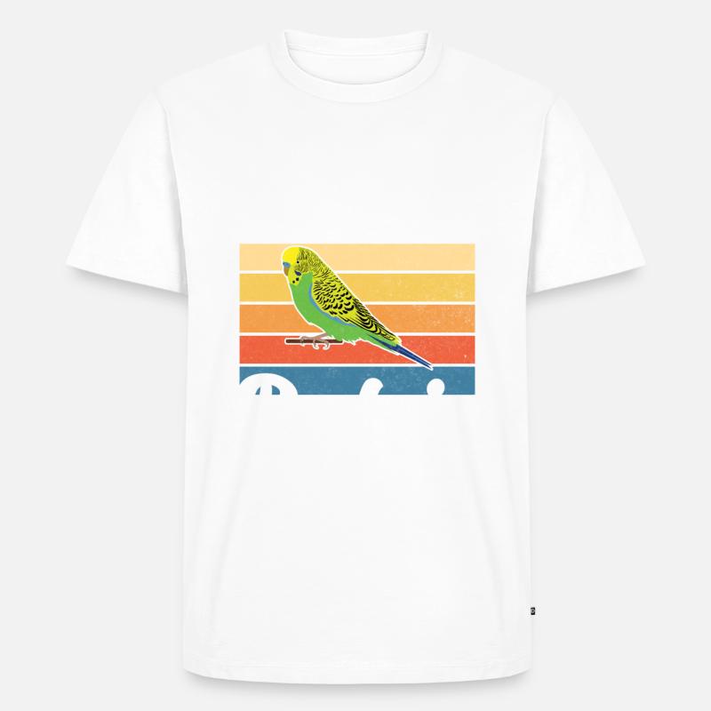 Budgie Gift - Männer Premium Bio T-Shirt - Weiß