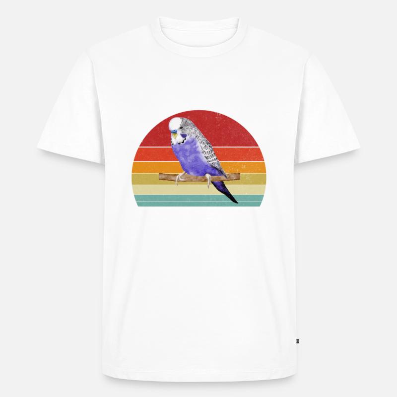 Budgie Gift - Männer Premium Bio T-Shirt - Weiß