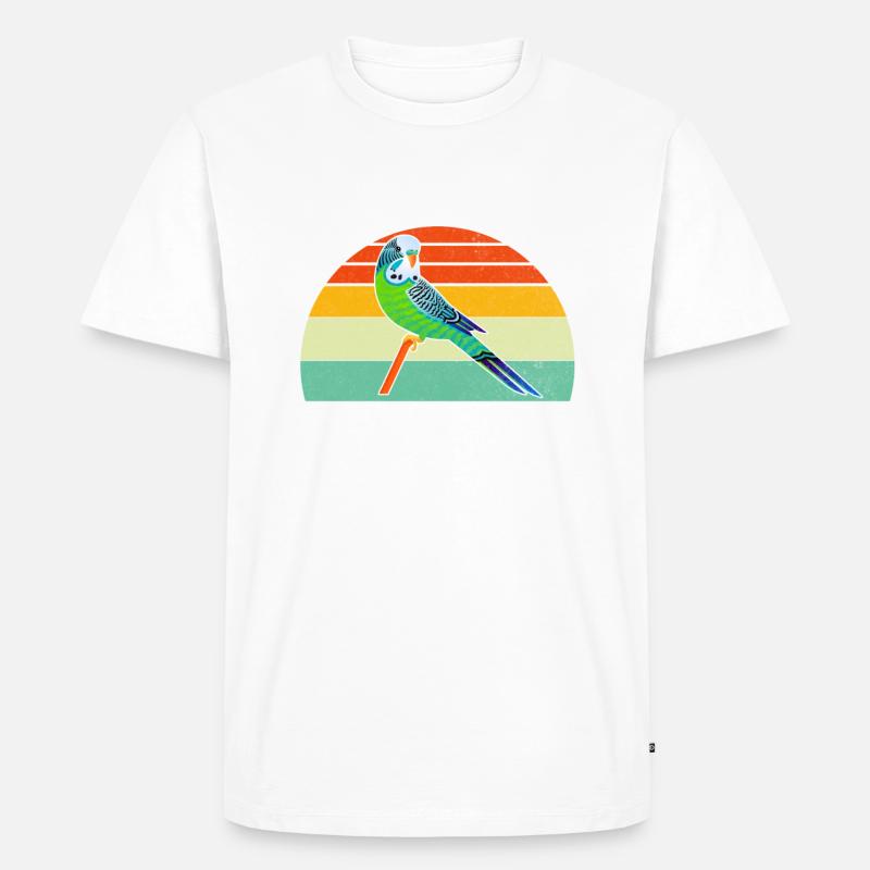 Budgie Gift - Männer Premium Bio T-Shirt - Weiß