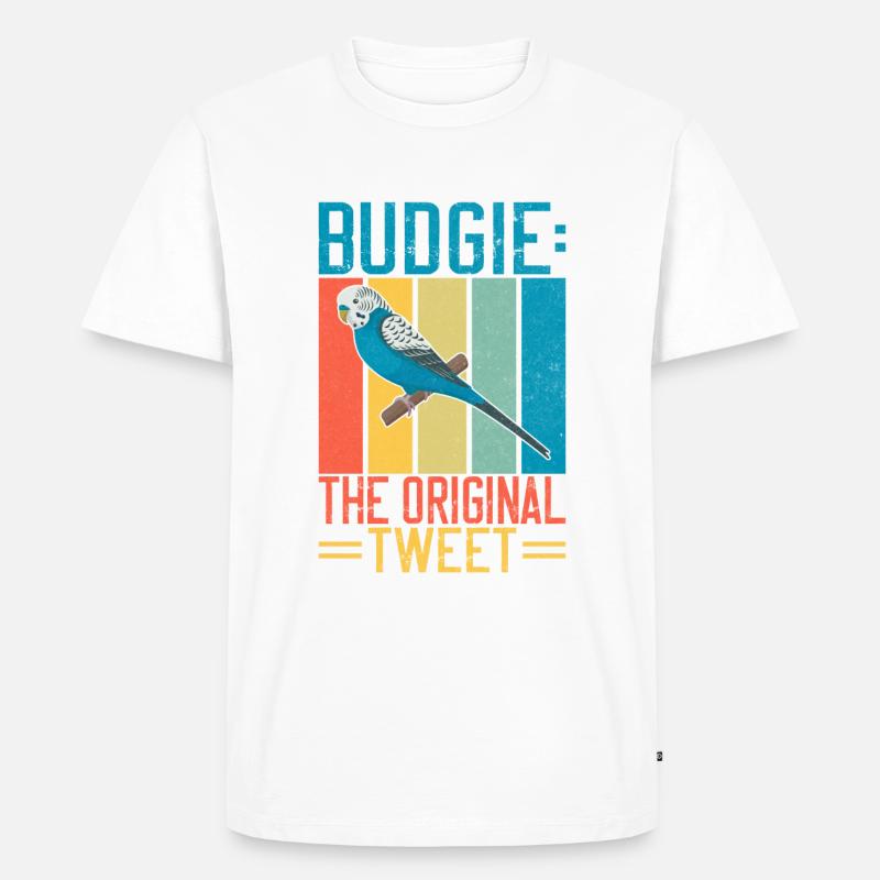 Budgie Gift - Männer Premium Bio T-Shirt - Weiß
