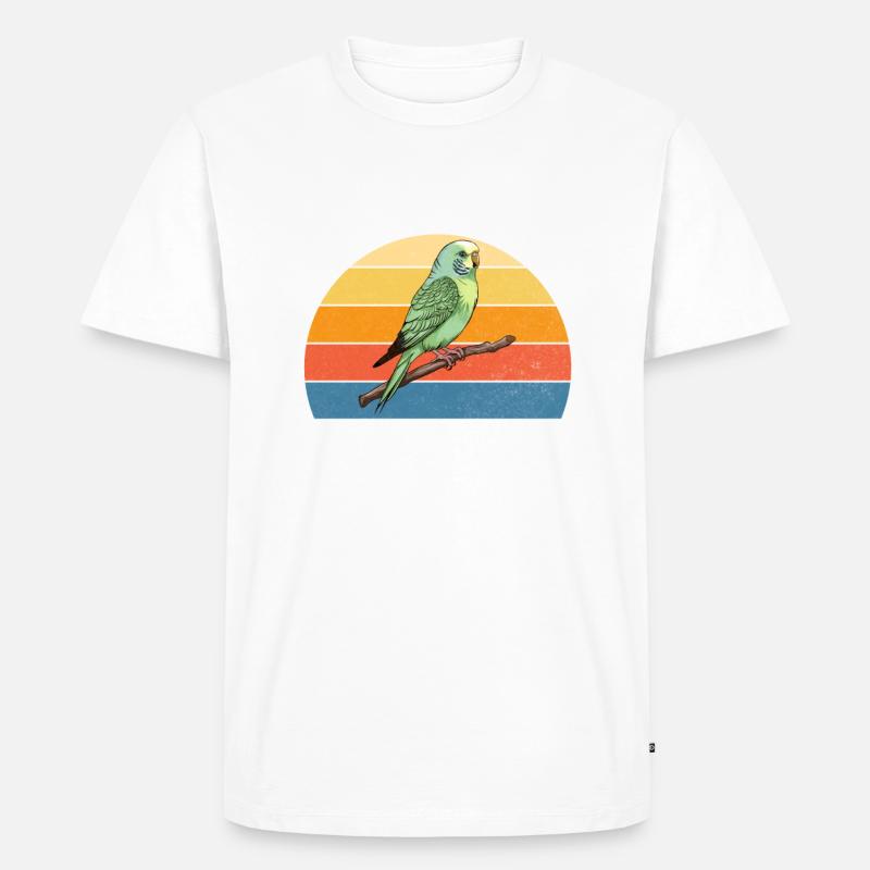 Budgie Gift - Männer Premium Bio T-Shirt - Weiß