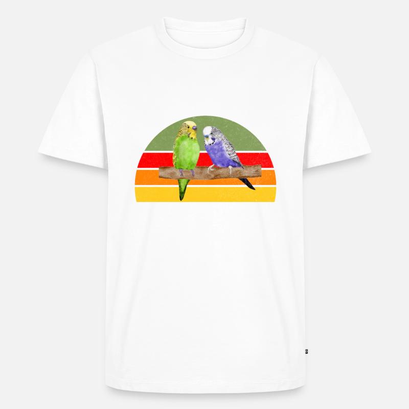 Budgie Gift - Männer Premium Bio T-Shirt - Weiß