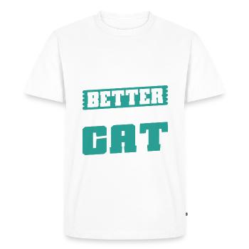 Cat Dad Gifts - Men's Premium Organic T-Shirt - white - Front - Nico (187cm)