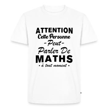This person can talk about math at any time - Men's Premium Organic T-Shirt - white - Front - Nico (187cm)