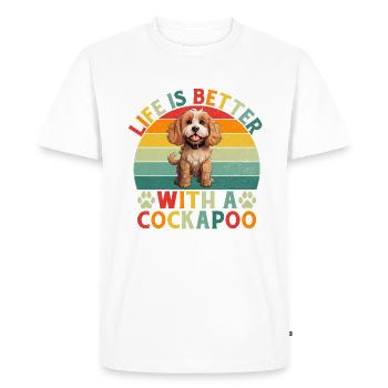Cadeaux Cockapoo - T-shirt Premium bio Homme - blanc - Devant - Nico (187cm)