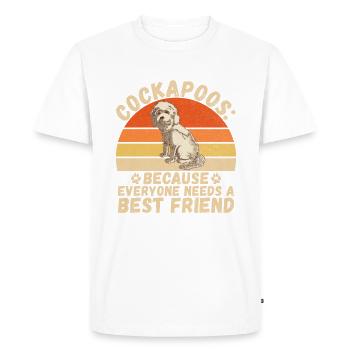 Cadeaux Cockapoo - T-shirt Premium bio Homme - blanc - Devant - Nico (187cm)