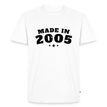 Made in 2005 Vintage Birthday Gift - Men's Premium Organic T-Shirt - white - Front - Nico (187cm)