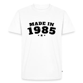Fabriqué en 1985 Vintage Anniversary - T-shirt Premium bio Homme - blanc - Devant - Nico (187cm)