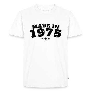 Fabriqué en 1975 - T-shirt Premium bio Homme - blanc - Devant - Nico (187cm)