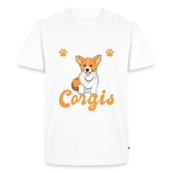 Corgi Gifts for Corgi Lovers - Men's Premium Organic T-Shirt - white - Front - Nico (187cm)