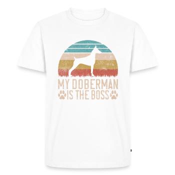 Doberman Gifts - Men's Premium Organic T-Shirt - white - Front - Nico (187cm)