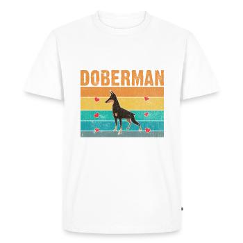 Doberman Gifts - Men's Premium Organic T-Shirt - white - Front - Nico (187cm)