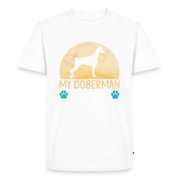 Doberman Gifts - Men's Premium Organic T-Shirt - white - Front - Nico (187cm)