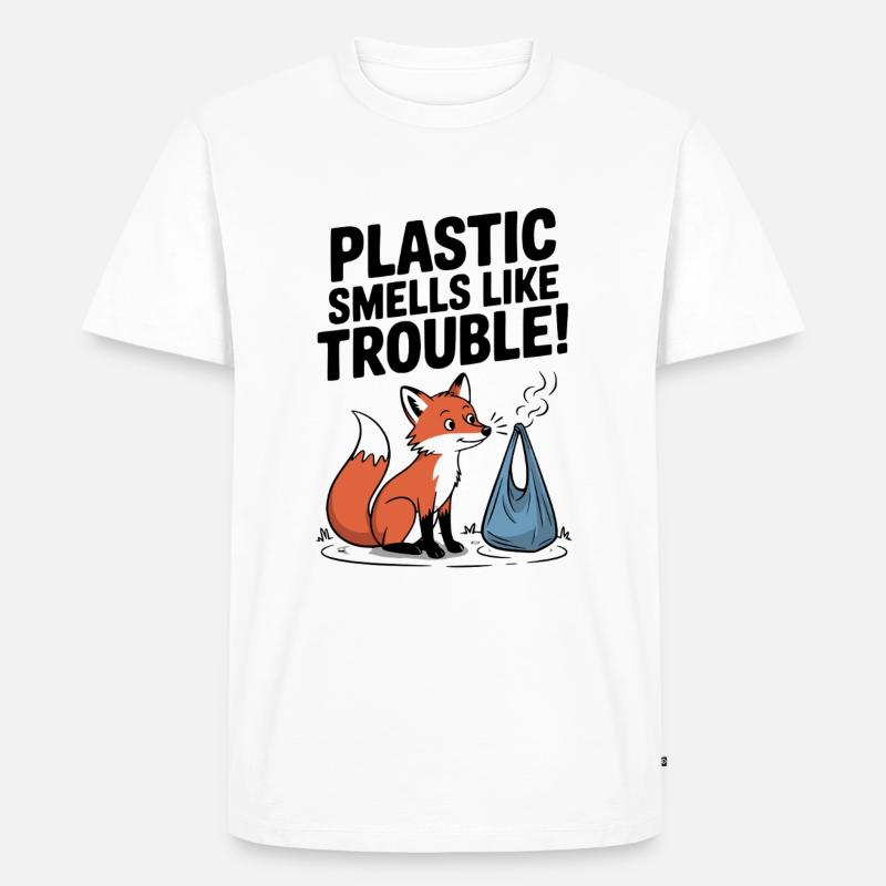 Plastik ist ein Problem - Männer Premium Bio T-Shirt - Weiß
