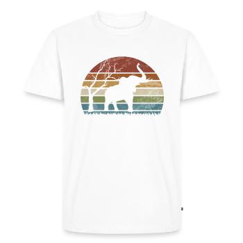 Elephant Lovers Gifts - Men's Premium Organic T-Shirt - white - Front - Nico (187cm)