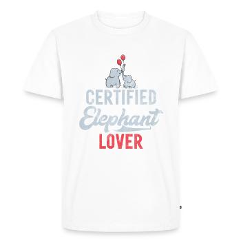 Elephant Lovers Gifts - Men's Premium Organic T-Shirt - white - Front - Nico (187cm)