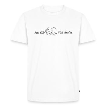 San City Fish Hunter carp - Men's Premium Organic T-Shirt - white - Front - Nico (187cm)